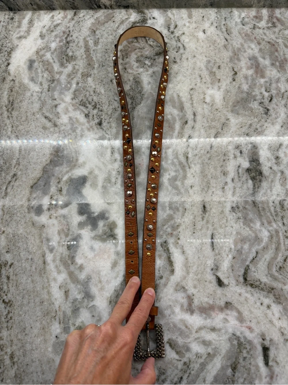 Leatherock Vintage Western Boho Studded Genuine Leather Belt L36 #8392